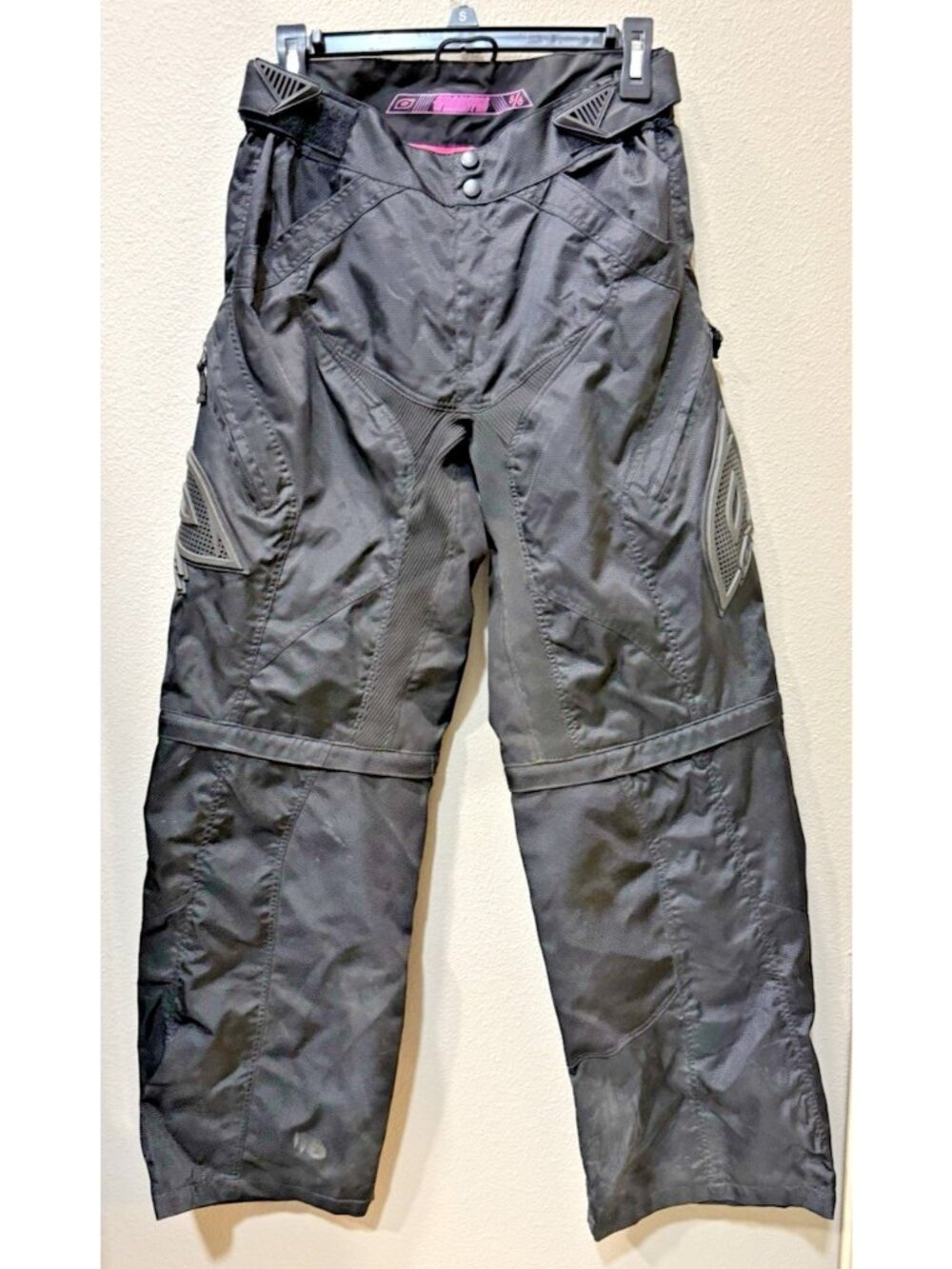 Oneal MX Apocalypse Womens Motocross Racing Pants Sz 5/6 Black Pink Convertible